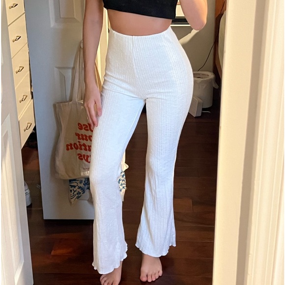 Princess Polly Pants - white bellbottom pants